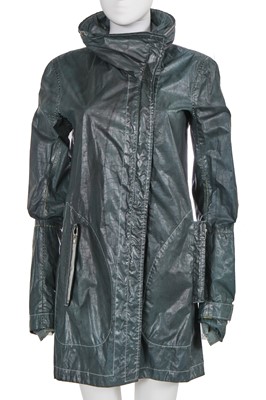 Lot 217 - A Carol Christian Poell garment-dyed dark green nylon coat, 'Self-Same' collection, 2009