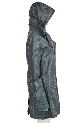 Lot 217 - A Carol Christian Poell garment-dyed dark green nylon coat, 'Self-Same' collection, 2009