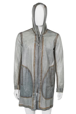 Lot 63 - A Carol Christian Poell men's garment-dyed grey polyester hooded coat, '00 Off Scene' collection, Spring-Summer 2008