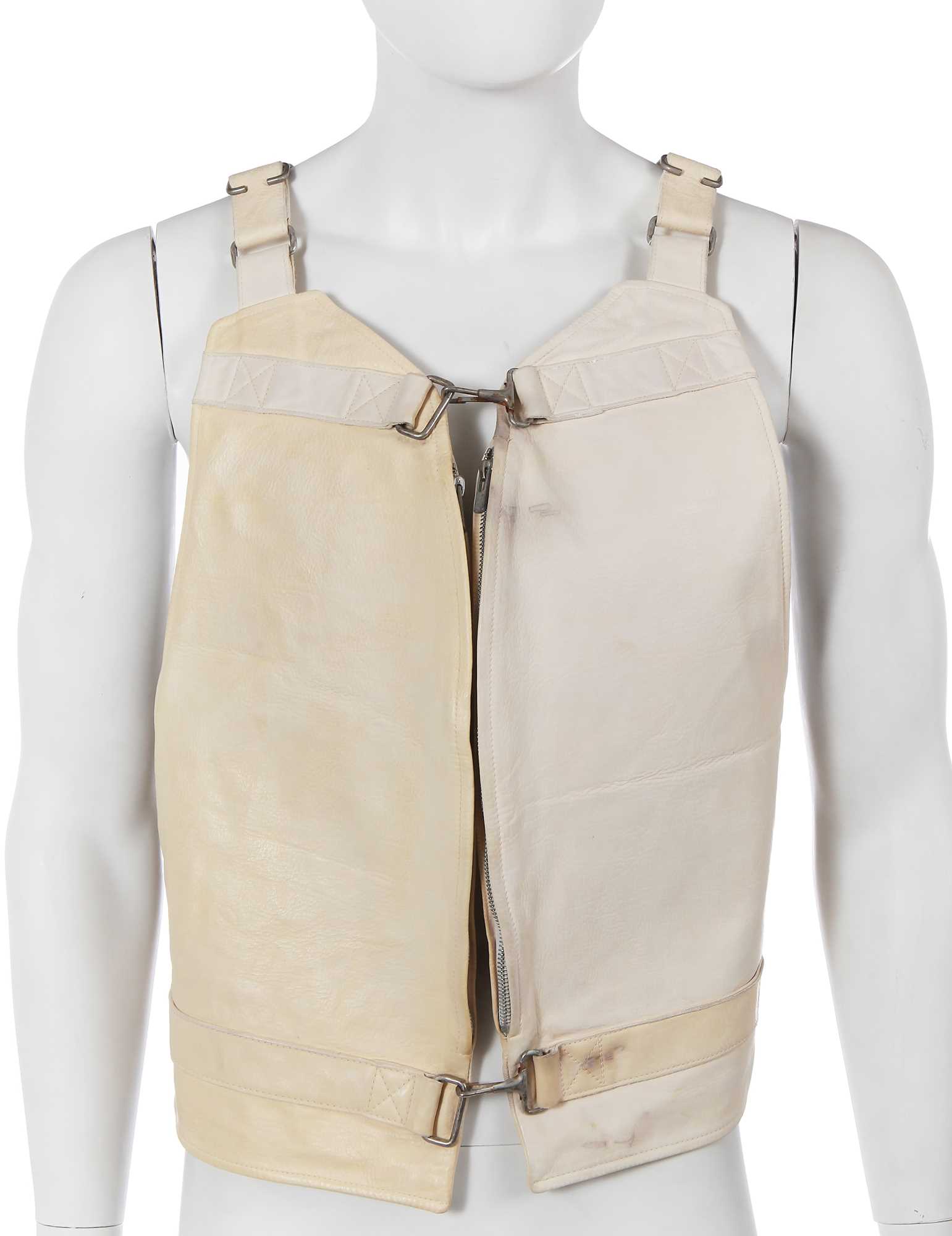 Lot 46 - A Carol Christian Poell men's garment-dyed 'bright white' horse leather vest bag, 2013