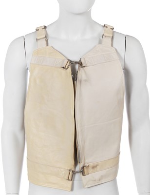 Lot 46 - A Carol Christian Poell men's garment-dyed 'bright white' horse leather vest bag, 2013