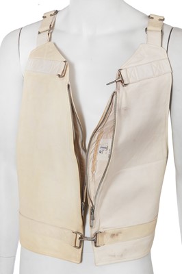 Lot 46 - A Carol Christian Poell men's garment-dyed 'bright white' horse leather vest bag, 2013