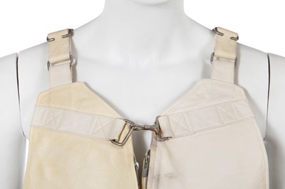 Lot 46 - A Carol Christian Poell men's garment-dyed 'bright white' horse leather vest bag, 2013