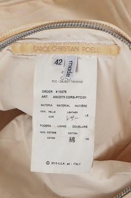 Lot 46 - A Carol Christian Poell men's garment-dyed 'bright white' horse leather vest bag, 2013