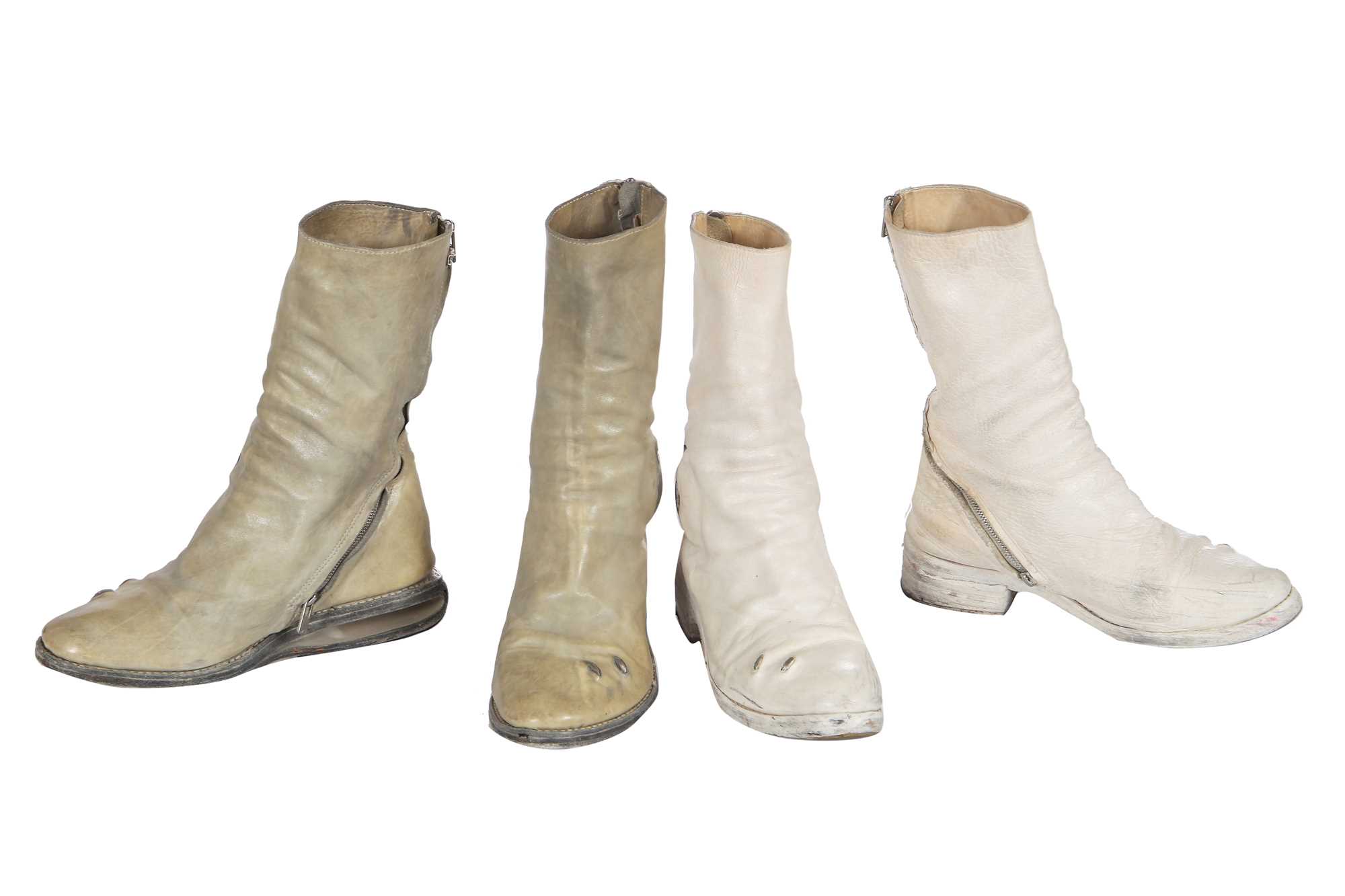 Lot 211 - Two pairs of Carol Christian Poell One Piece Spiral Zip Prosthetic Boots, circa 2010