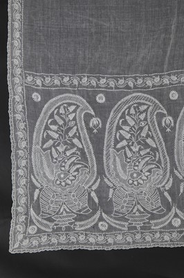 Lot 88 - A fine embroidered muslin stole, Indian, early 19th century