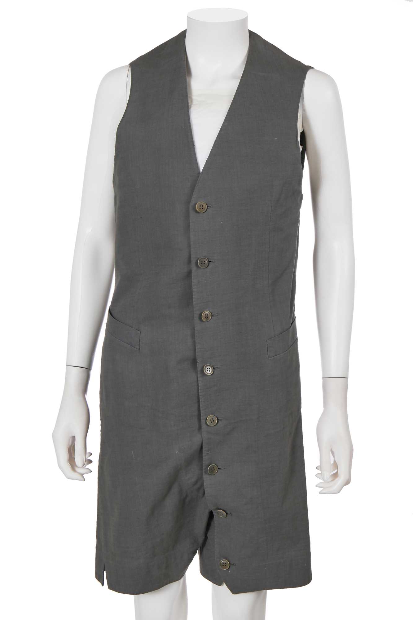 Lot 59 - A Carol Christian Poell men's grey cotton-blend sleeveless playsuit, 'Self-Same' collection, 2009