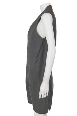 Lot 59 - A Carol Christian Poell men's grey cotton-blend sleeveless playsuit, 'Self-Same' collection, 2009