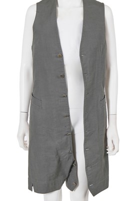 Lot 59 - A Carol Christian Poell men's grey cotton-blend sleeveless playsuit, 'Self-Same' collection, 2009