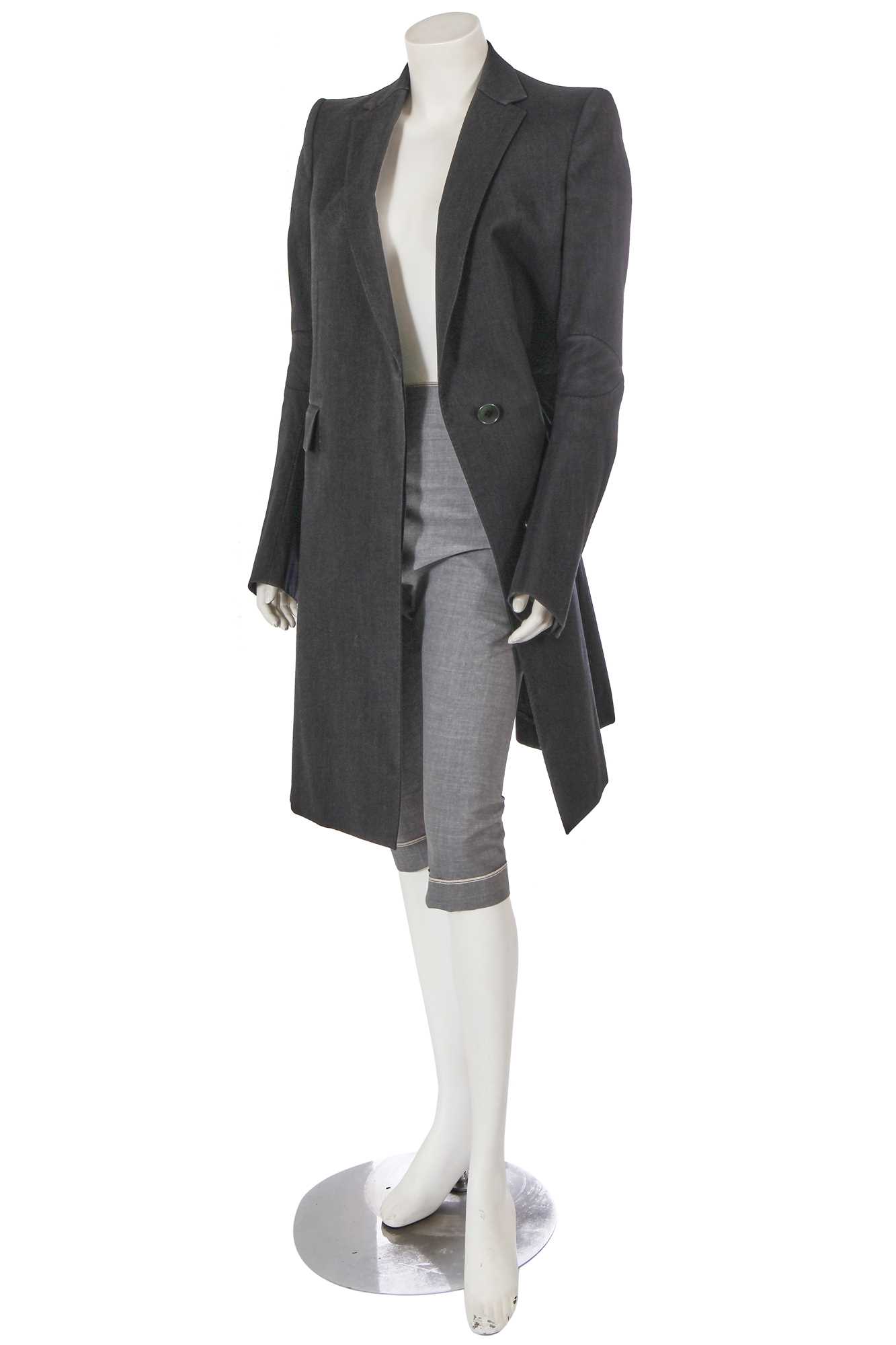 Lot 218 - A Carol Christian Poell grey wool-cotton blend coat, 'Disjointed' collection, Autumn-Winter 2007-08