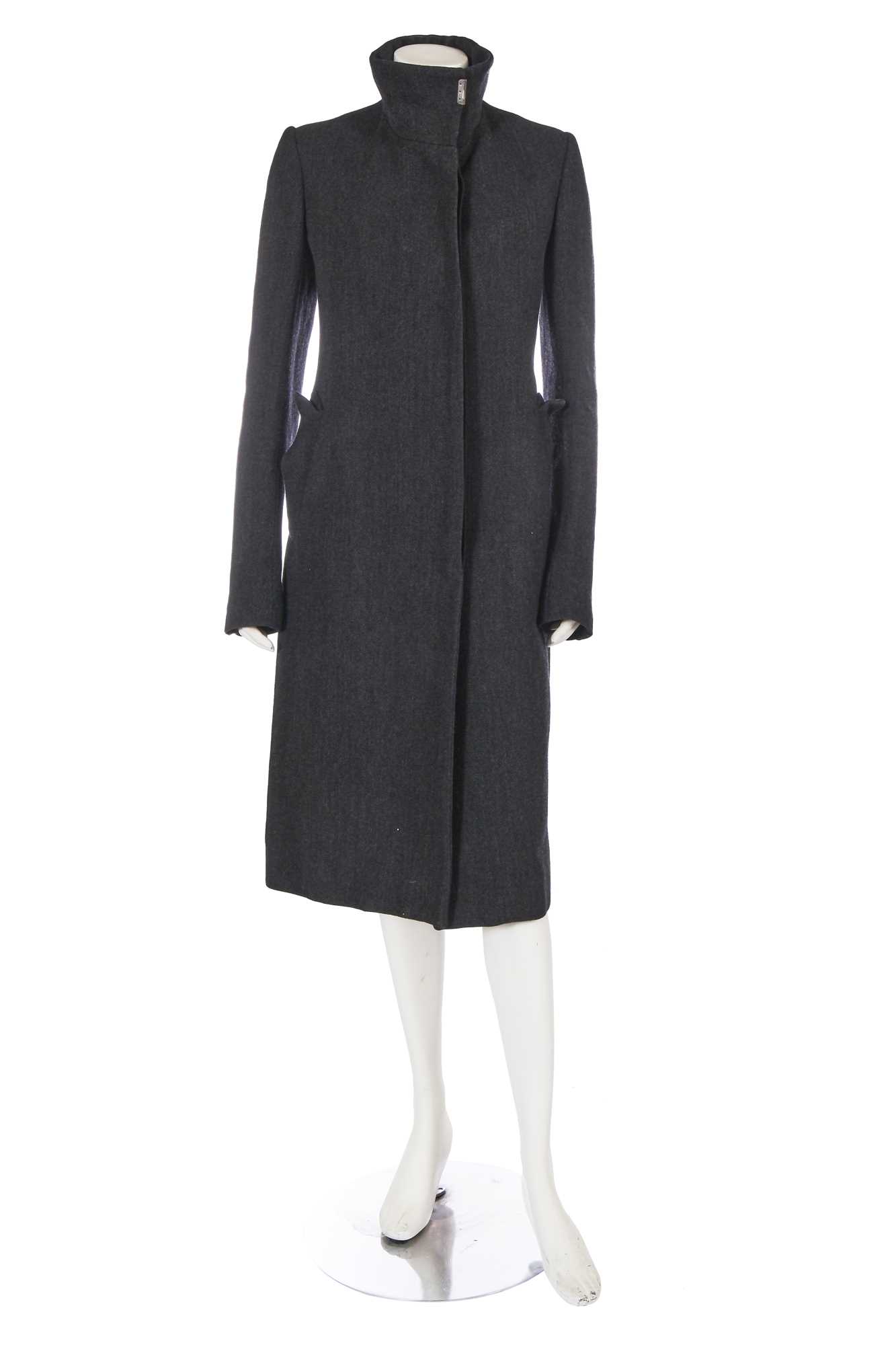 Lot 216 - A Carol Christian Poell grey wool-ramie blend coat, 'Self-Same' collection, 2009