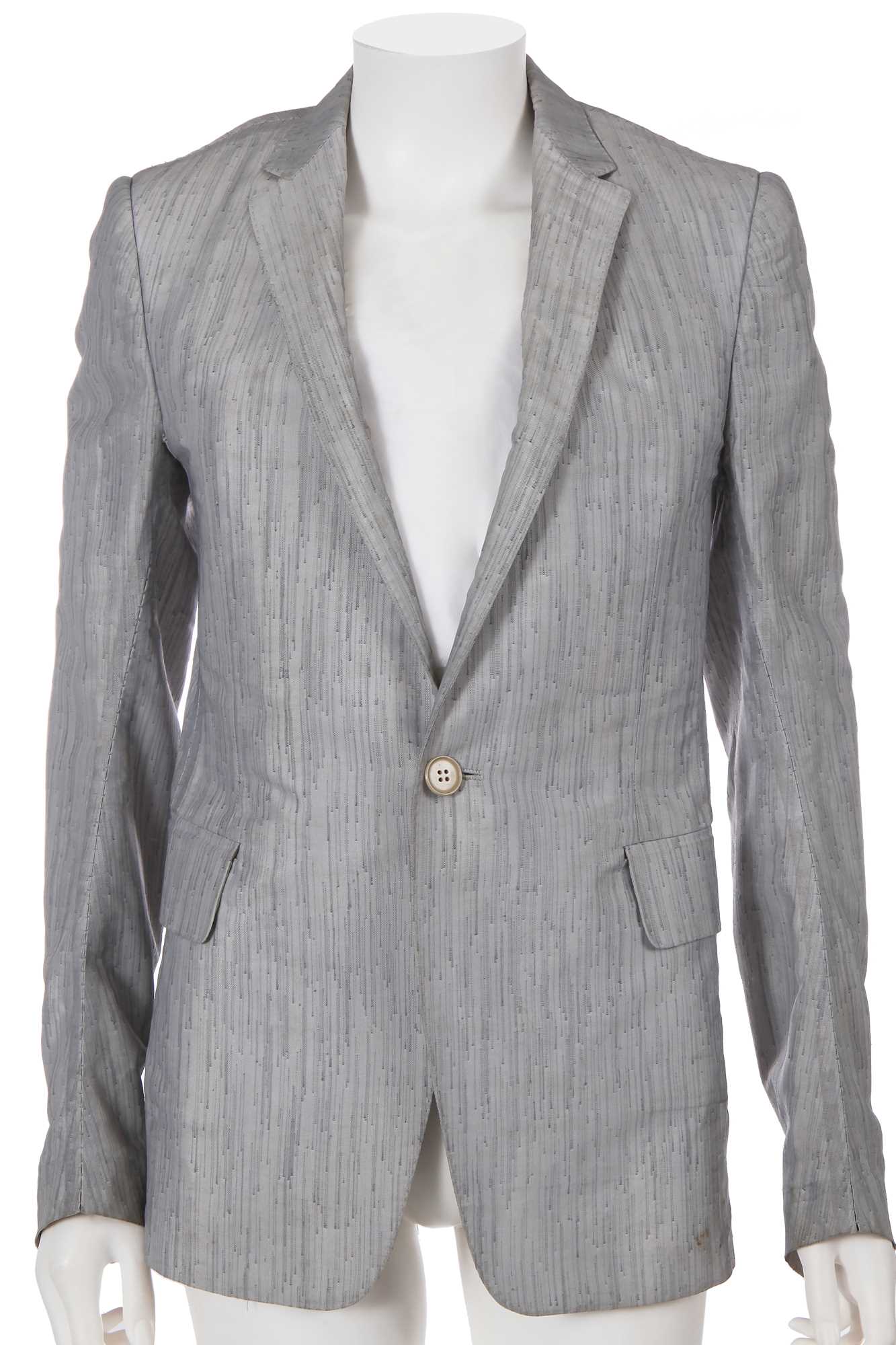Lot 60 - A Carol Christian Poell men's speckled grey polyester 'invisible stitch' blazer, 'Self-Same' collection, 2009