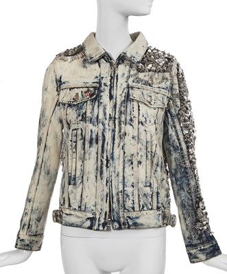 Lot 81 - A Balmain by Christophe Decarnin American flag denim and leather jacket, Spring-Summer 2011