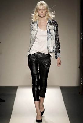 Lot 81 - A Balmain by Christophe Decarnin American flag denim and leather jacket, Spring-Summer 2011