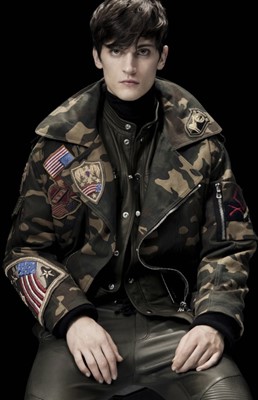 Lot 9 - A Balmain by Olivier Rousteing men's camouflage print cotton bomber jacket, Autumn-Winter 2014-15