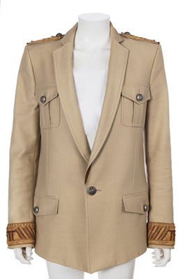Lot 18 - A Balmain men's beige cotton military-inspired jacket, 2010s