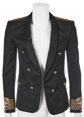 Lot 10 - A Balmain by Olivier Rousteing men's black wool barathea military-inspired jacket, circa 2014