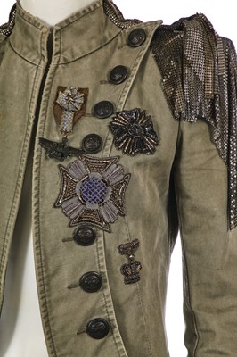 Lot 233 - A Balmain by Christophe Decarnin green cotton military-inspired coat, Spring-Summer 2010