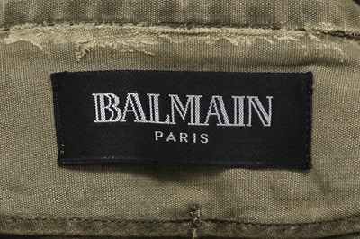 Lot 233 - A Balmain by Christophe Decarnin green cotton military-inspired coat, Spring-Summer 2010