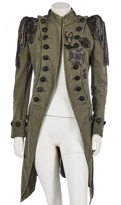 Lot 233 - A Balmain by Christophe Decarnin green cotton military-inspired coat, Spring-Summer 2010