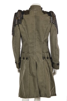 Lot 233 - A Balmain by Christophe Decarnin green cotton military-inspired coat, Spring-Summer 2010