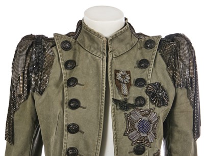 Lot 233 - A Balmain by Christophe Decarnin green cotton military-inspired coat, Spring-Summer 2010