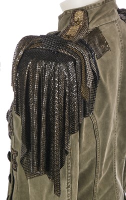 Lot 233 - A Balmain by Christophe Decarnin green cotton military-inspired coat, Spring-Summer 2010