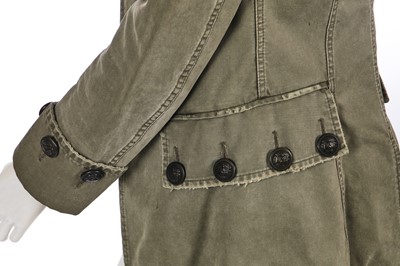 Lot 233 - A Balmain by Christophe Decarnin green cotton military-inspired coat, Spring-Summer 2010
