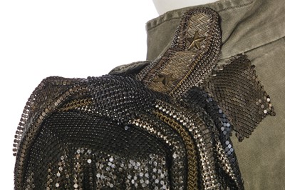 Lot 233 - A Balmain by Christophe Decarnin green cotton military-inspired coat, Spring-Summer 2010