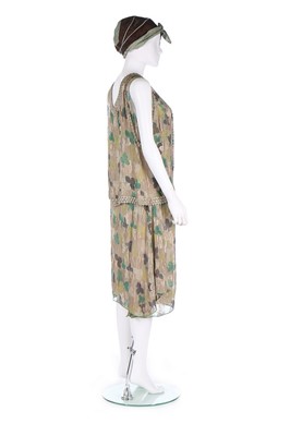 Lot 3 - A printed lamé cocktail dress, the fabric...