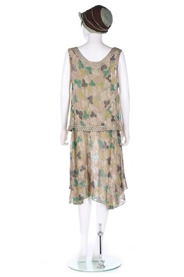 Lot 3 - A printed lamé cocktail dress, the fabric...