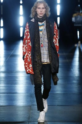 Lot 4 - A Saint Laurent by Hedi Slimane men's printed crêpe jacket, Spring-Summer 2016