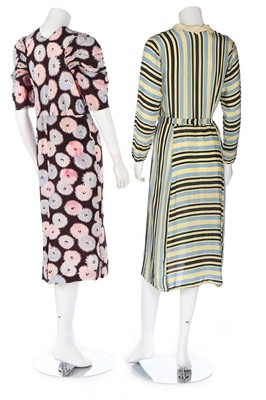 Lot 5 - Seven printed summer dresses, 1930s, including...