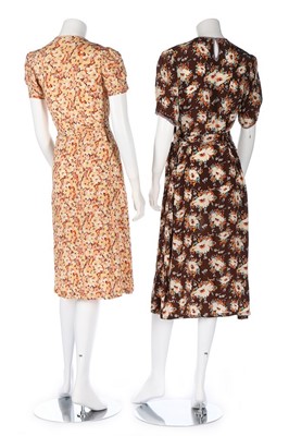 Lot 5 - Seven printed summer dresses, 1930s, including...