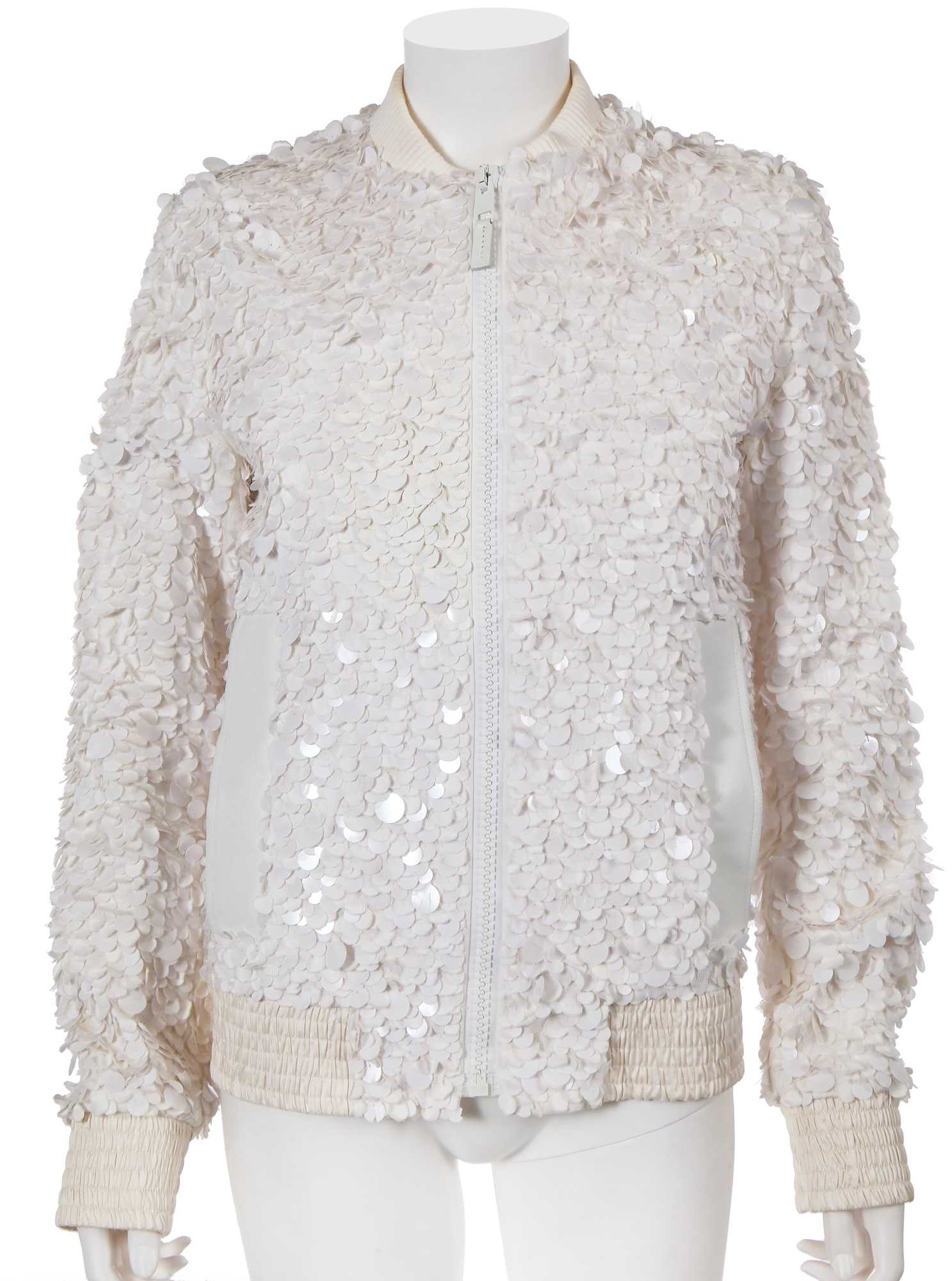 Lot 28 - A Dior Homme by Hedi Slimane white sequined bomber jacket, Spring-Summer 2007