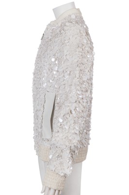 Lot 28 - A Dior Homme by Hedi Slimane white sequined bomber jacket, Spring-Summer 2007