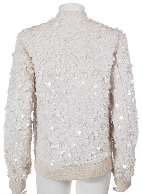 Lot 28 - A Dior Homme by Hedi Slimane white sequined bomber jacket, Spring-Summer 2007