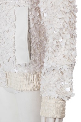 Lot 28 - A Dior Homme by Hedi Slimane white sequined bomber jacket, Spring-Summer 2007