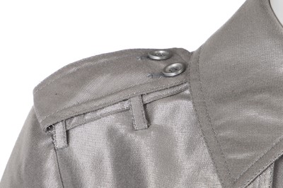 Lot 30 - A Dior Homme by Hedi Slimane silver cotton-blend trench coat, probably Spring-Summer 2007