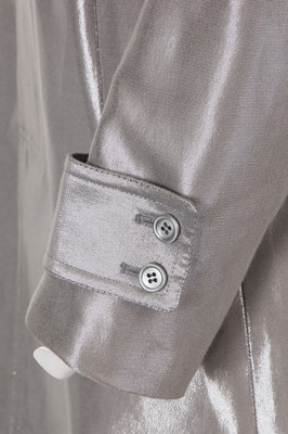Lot 30 - A Dior Homme by Hedi Slimane silver cotton-blend trench coat, probably Spring-Summer 2007