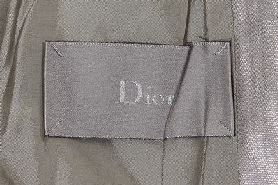 Lot 30 - A Dior Homme by Hedi Slimane silver cotton-blend trench coat, probably Spring-Summer 2007