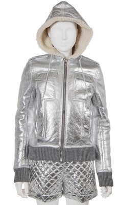 Lot 25 - A Dior Homme by Hedi Slimane silver shearling hooded jacket, Autumn-Winter 2007-08