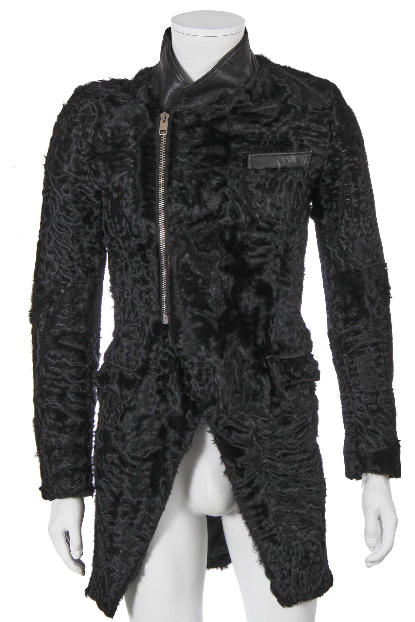 Lot 24 - A Dior Homme by Hedi Slimane black breitschwanz coat, Autumn-Winter 2007-08