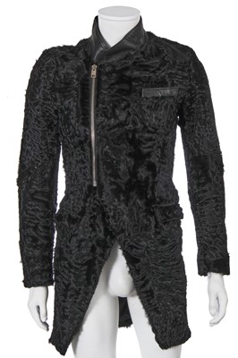Lot 24 - A Dior Homme by Hedi Slimane black breitschwanz coat, Autumn-Winter 2007-08