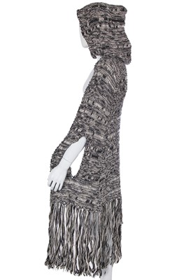 Lot 37 - A Dior Homme by Hedi Slimane black and white knitted wool cloak, Autumn-Winter 2005-06