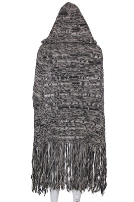 Lot 37 - A Dior Homme by Hedi Slimane black and white knitted wool cloak, Autumn-Winter 2005-06