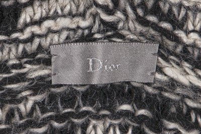 Lot 37 - A Dior Homme by Hedi Slimane black and white knitted wool cloak, Autumn-Winter 2005-06