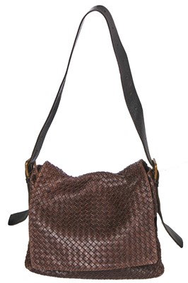 Lot 23 - A Bottega Veneta brown intrecciato leather messenger bag, 2007