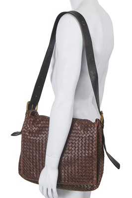 Lot 23 - A Bottega Veneta brown intrecciato leather messenger bag, 2007