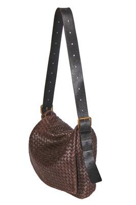 Lot 23 - A Bottega Veneta brown intrecciato leather messenger bag, 2007